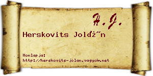 Herskovits Jolán névjegykártya
